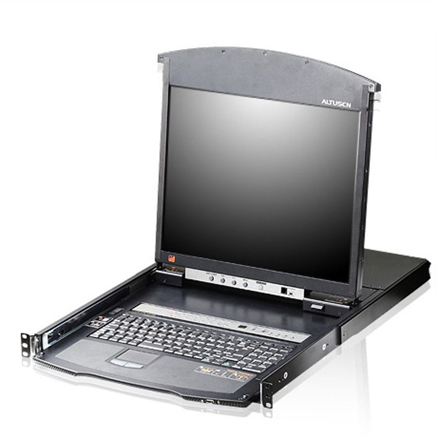 ATEN KL1516AiM KVM Over-IP Switch, 43cm TFT, VGA, PS/2-USB über Kat 5, 16 Ports, IT-Layout