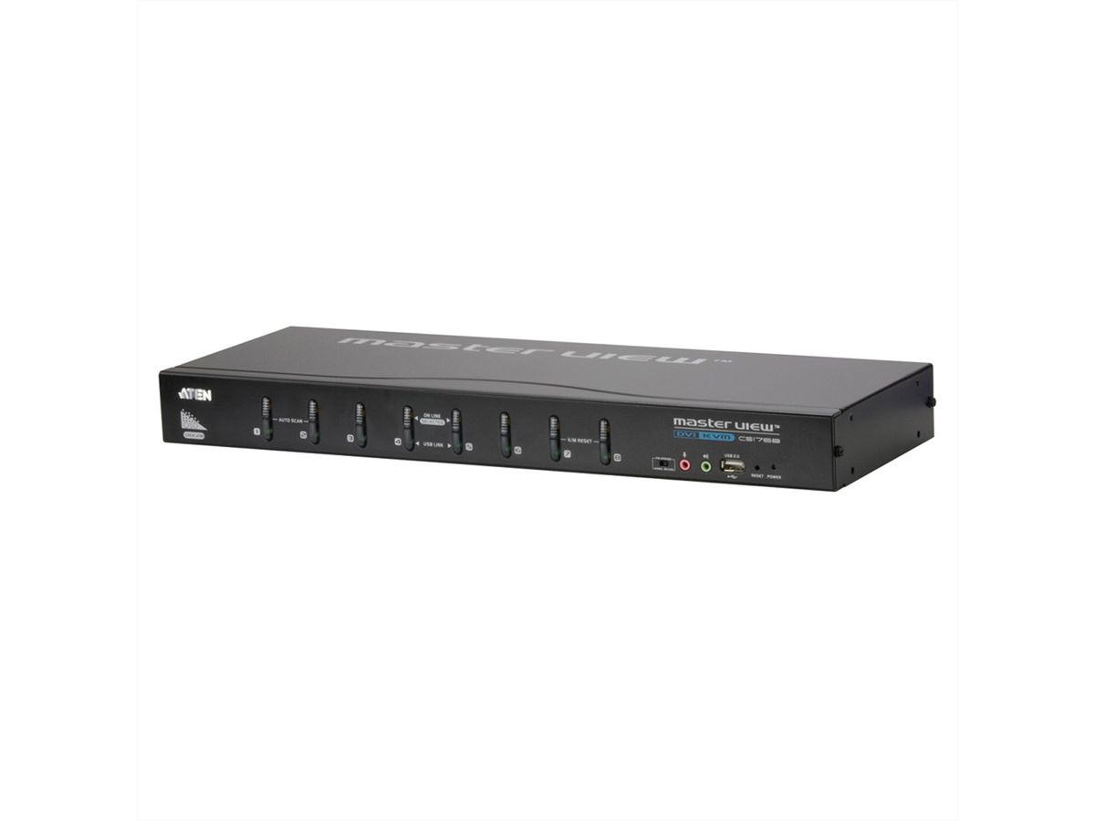 ATEN CS1768 KVM Switch DVI, USB, Audio, 8-Poorts