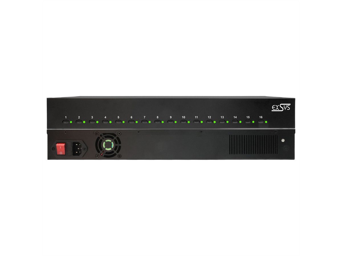 EXSYS EX-11017 16 Port USB-C Highpower Ladestation 1008W