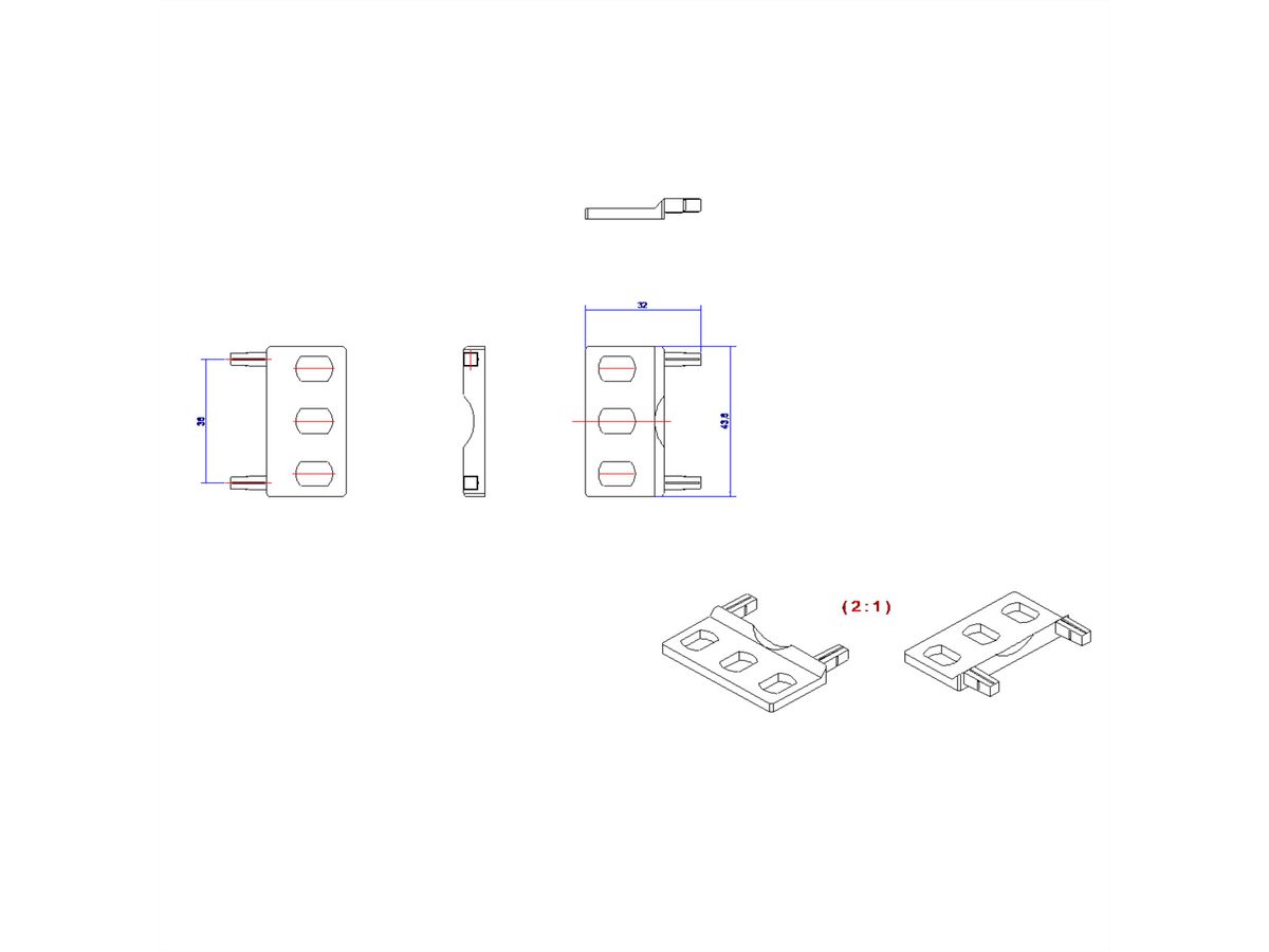 BACHMANN BlueNet plastic mounting bracket, Packed in polybag