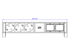 BACHMANN DESK2 3xCEE7/3 2xCM power 0.2m GST18 RAL9005