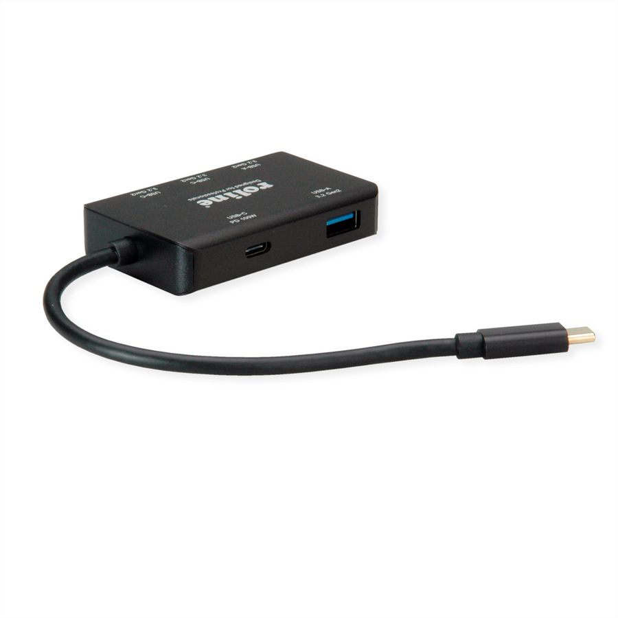 ROLINE USB 3.2 Gen 2 Hub, 4-voudig (2x USB-A + 2x USB-C), PD, type C-aansluitkabel