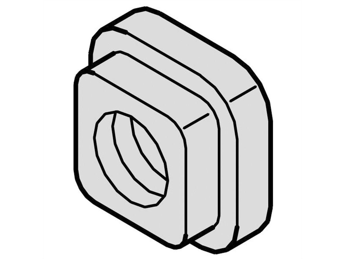 SCHROFF Assembly Parts for Rugged Components, Nut, Square, M4