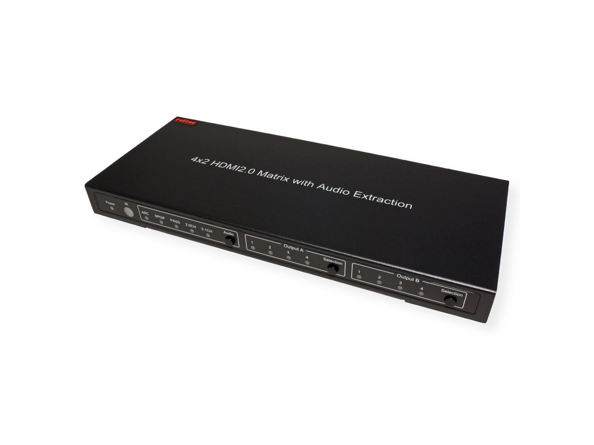 ROLINE 4K HDMI Matrix Switch, 4x2, met afstandsbediening