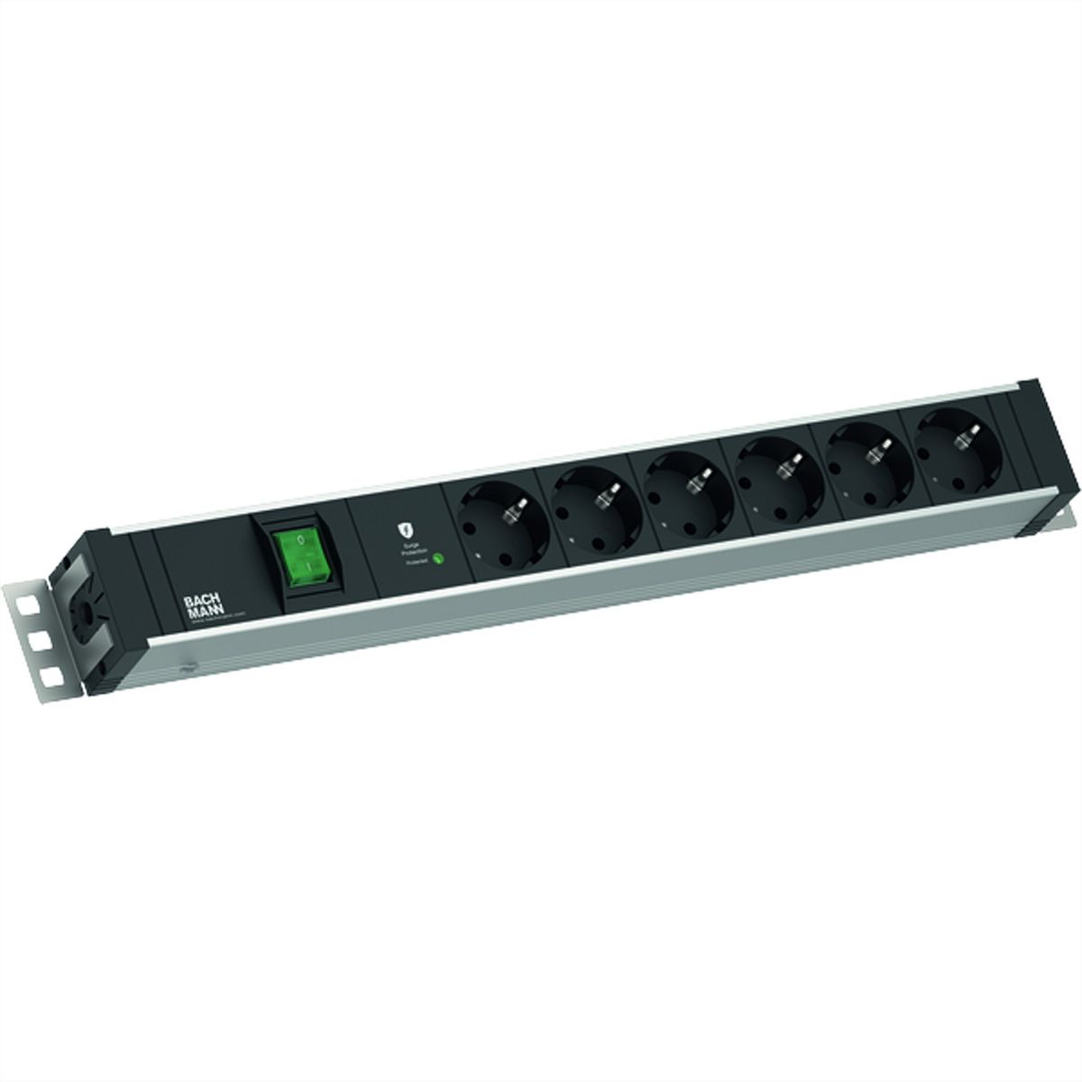 BACHMANN 19" 1.5U 6xCEE7/3 1xswitch 1xSPD-Plus 2.0m CEE7/7