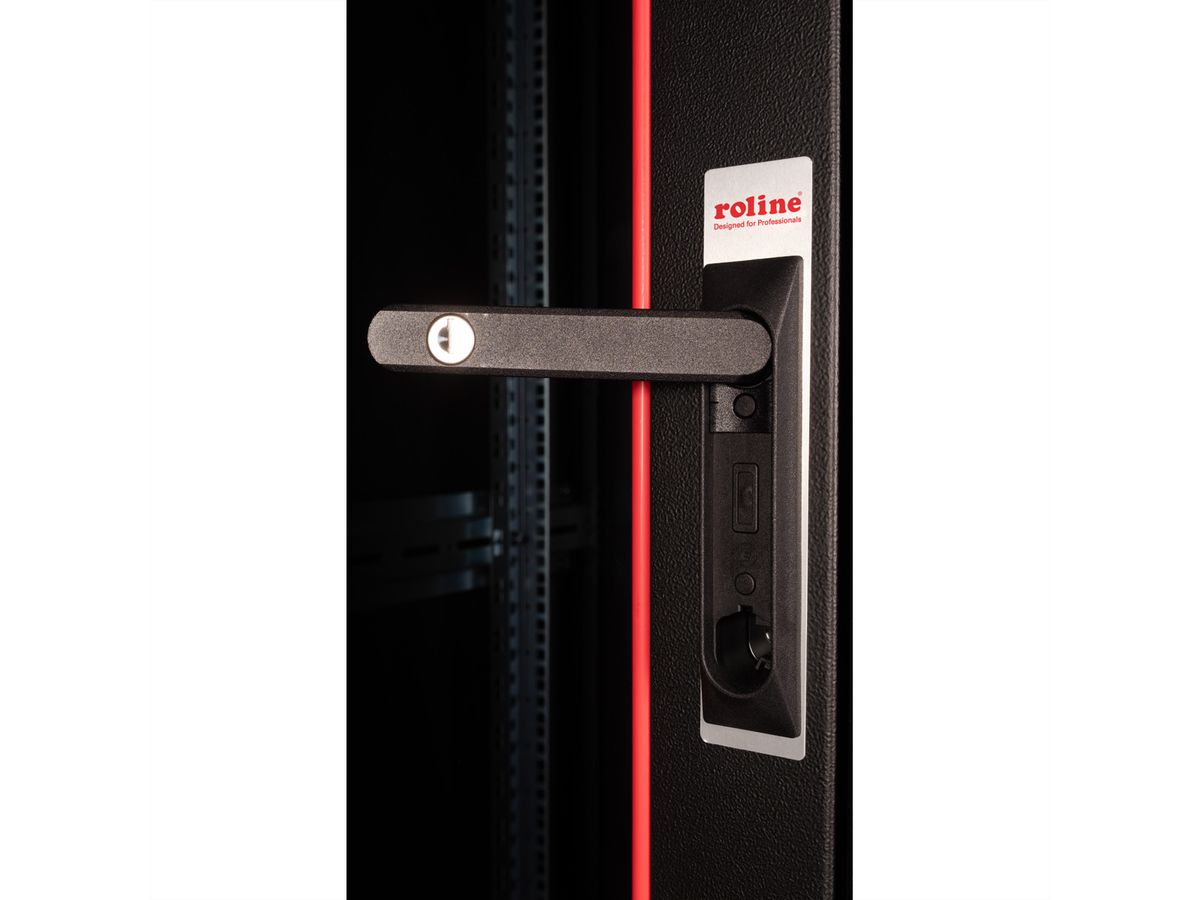 ROLINE 19-inch network cabinet Basic 26 U, 600x800 WxD glass door black