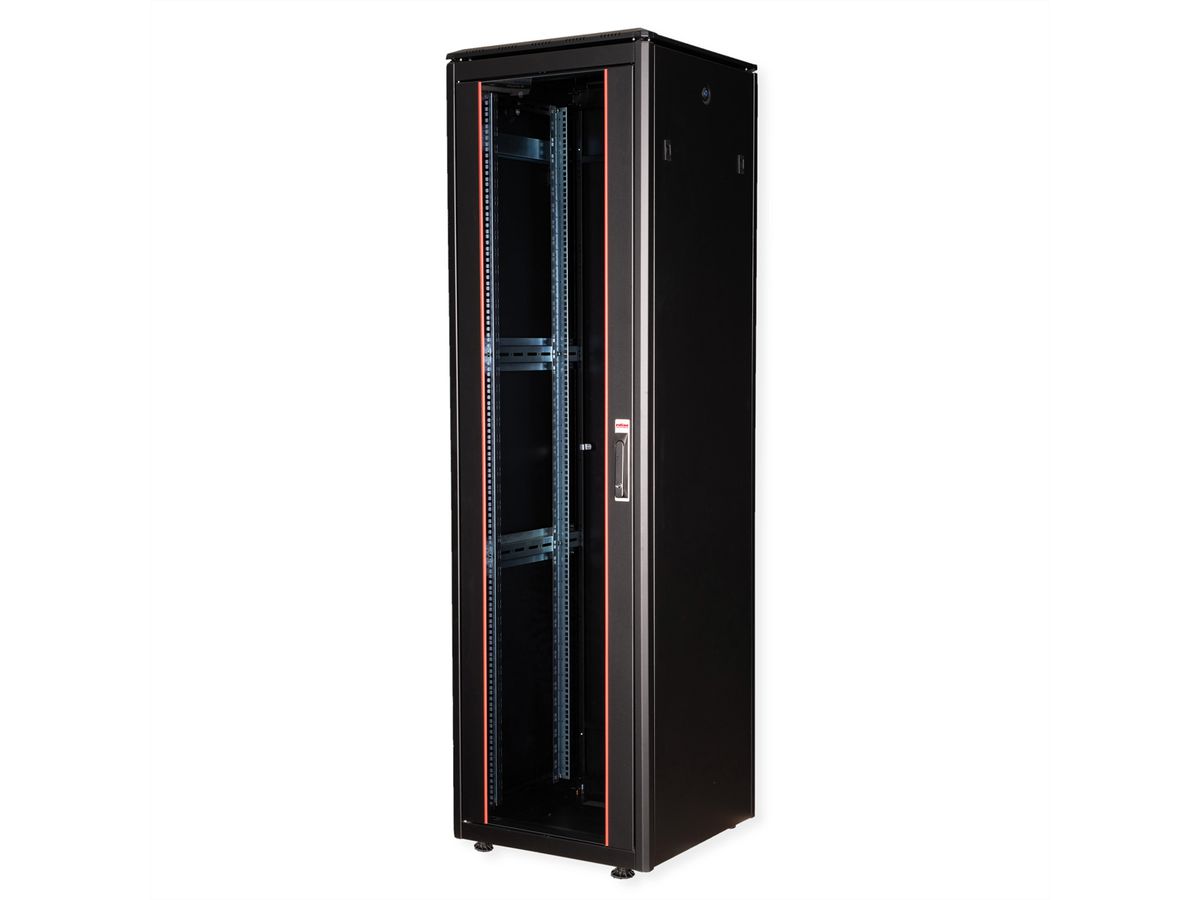ROLINE 19-inch netwerkkast Pro 47 U, 600x600 BxD Glazen deur zwart