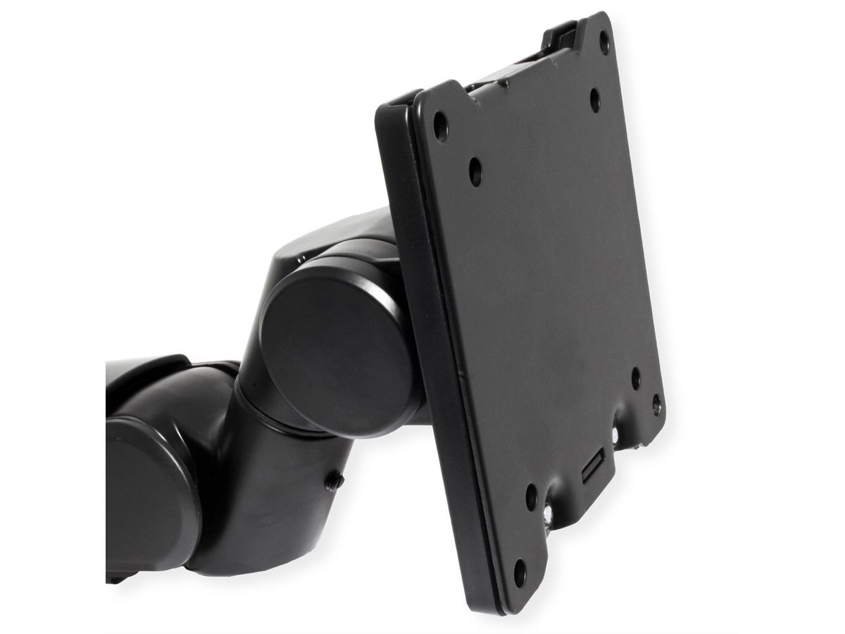 ROLINE LCD-arm voor zware belasting, draagstang, 4 scharnieren, tafelmontage, tot 22/27 kg, zwart