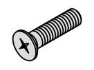SCHROFF Countersunk Screw, Cross Recess, M2.5x12 mm, Steel Nickel Plated