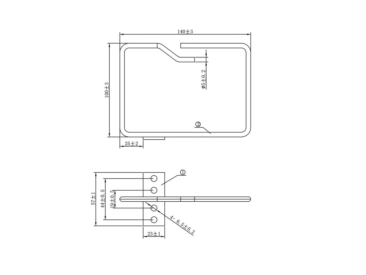 19" kabelmanager, 140x100mm, metaal