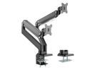 ROLINE Dual LCD Monitor Stand Pneumatic, Desk Clamp, Pivot, 5 Joints, , max. 15 kg, up to 35"