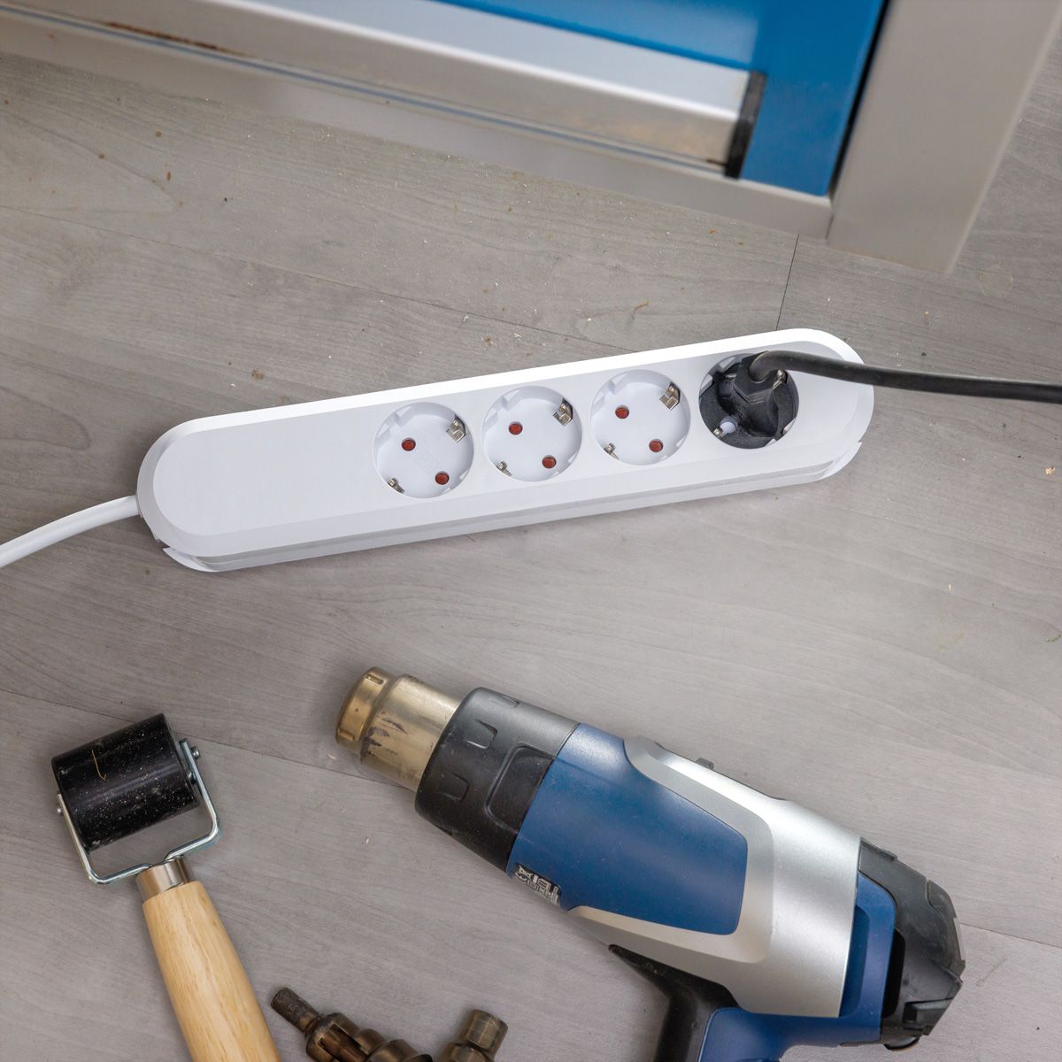 BACHMANN SMART stekkerdoos 4x geaard contact, wit, 1,5 m