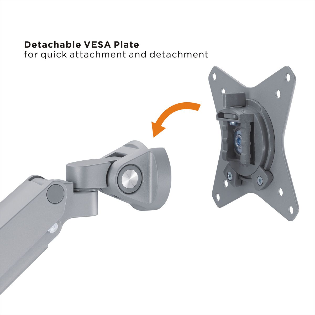 ROLINE Dual LCD Monitor Stand Pneumatic, Desk Clamp, Pivot, 2 Joints, silver