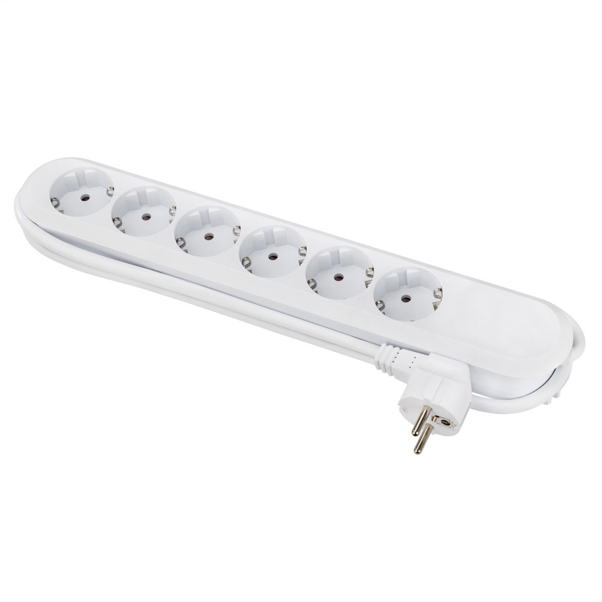 BACHMANN SMART socket strip 6x earthing contact, white, 3 m