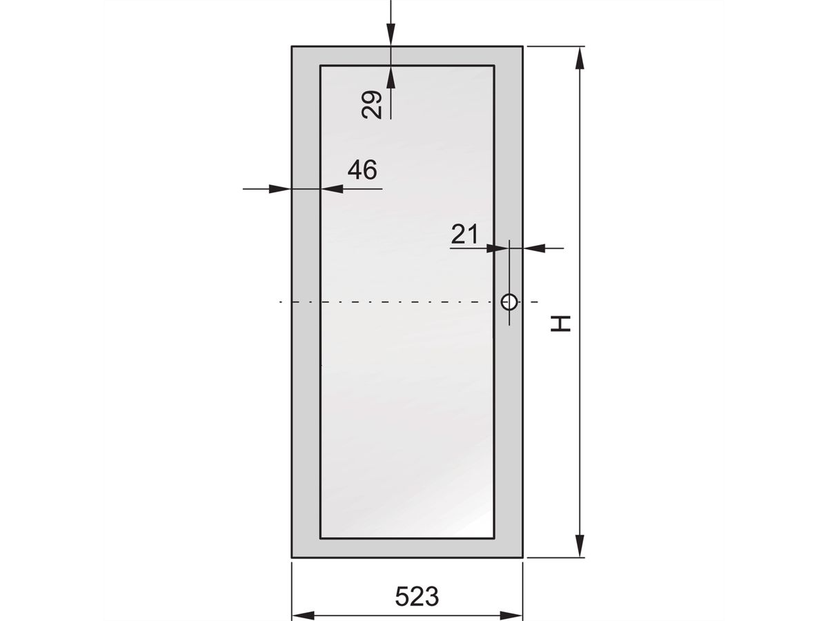 SCHROFF Eurorack glasdeur met acrylglas, RAL 7021, 25 HE 600W