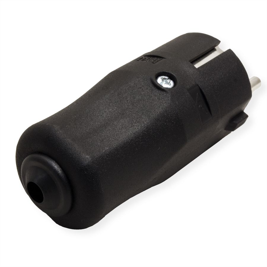 BACHMANN mounting plug black, CEE 7/7 2-pole with earthing contact