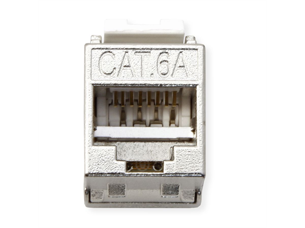 ROLINE Keystone Jack, Cat.6A (Class EA), RJ-45, STP, tool-free, SLIM and SHORT, silver