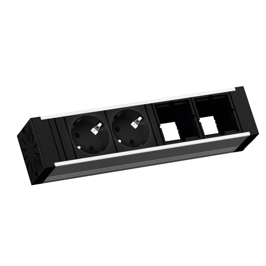BACHMANN VENID 2x earthing contact, 2x ABD, black