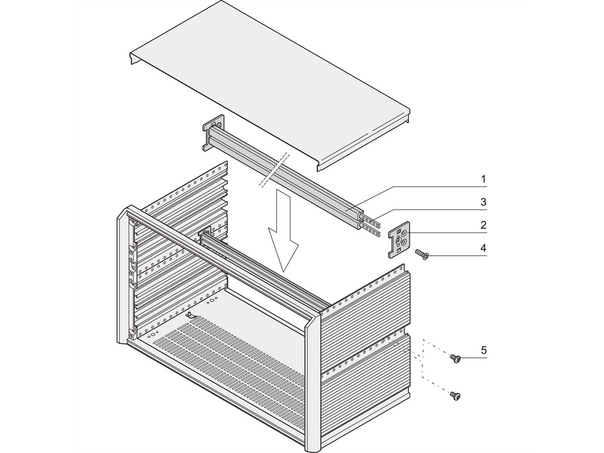 SCHROFF PropacPRO horizontale rail midden type ST-C, 84 HP