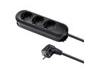 BACHMANN SMART stekkerdoos 3x geaard contact, zwart, 3 m