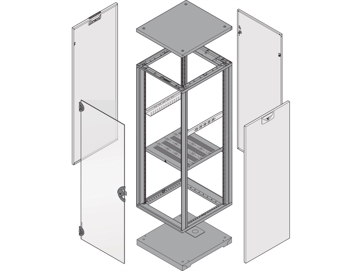FRAME HD-U 12U 553W 600D RAL7021