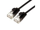 ROLINE UTP Data Center Patchkabel Cat.6A (Class EA), LSOH, extra dun, zwart, 2 m