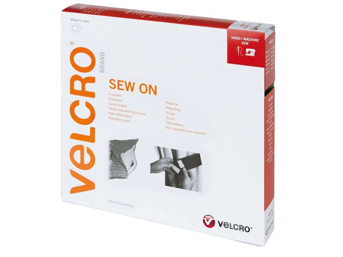 VELCRO® Klettband zum Aufnähen, Haken & Flausch 20mm x 10m Weiß