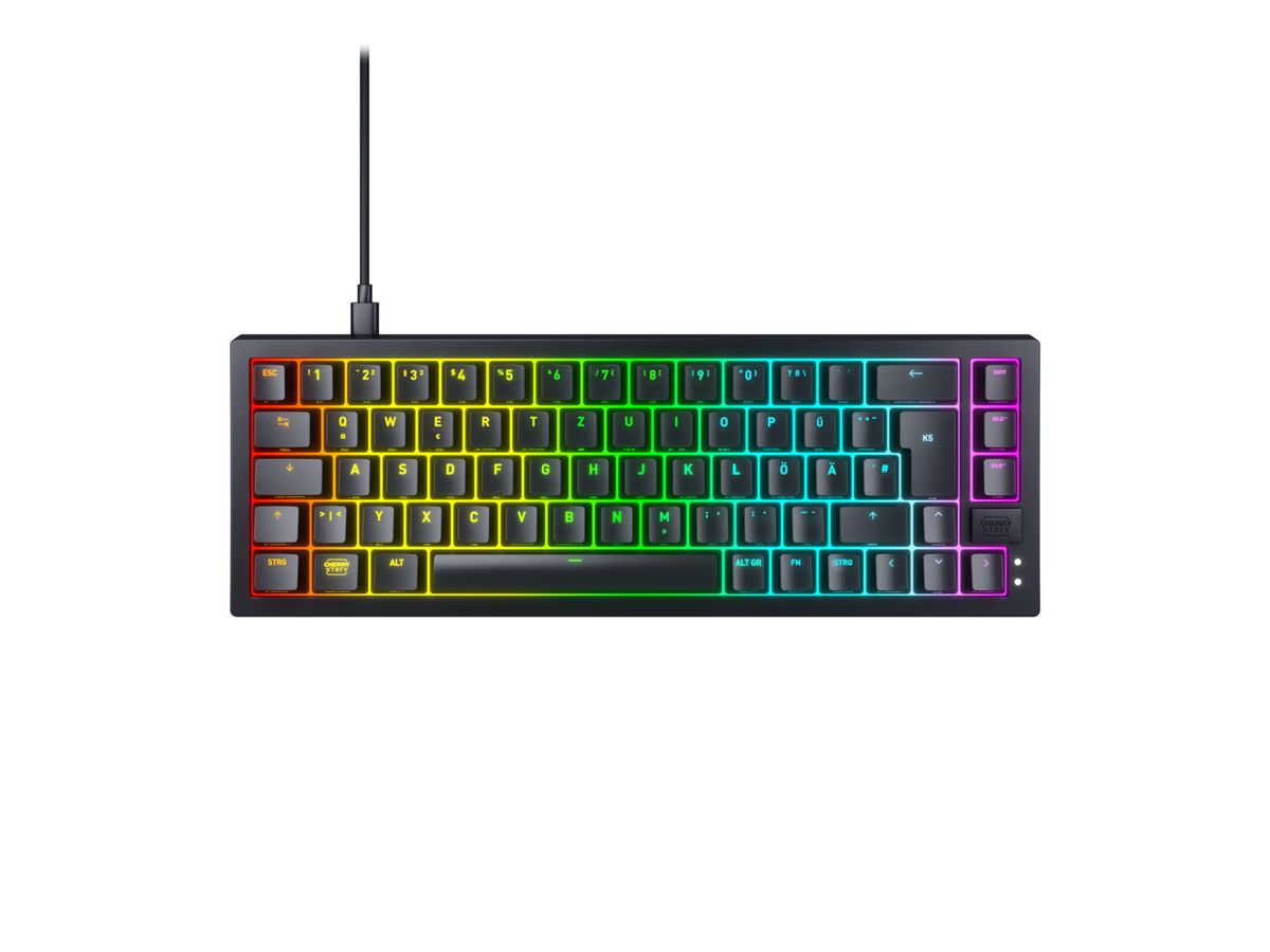 CHERRY K5V2 Compact toetsenbord Gamen USB QWERTZ Duits Zwart