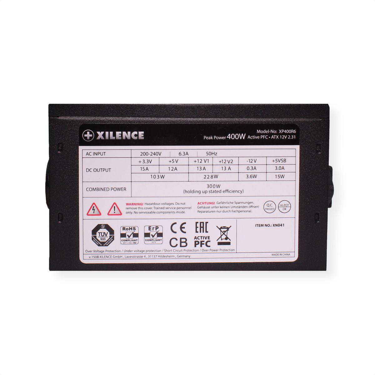 Xilence XP400R6 PC voeding, 400W Peak Power, ATX