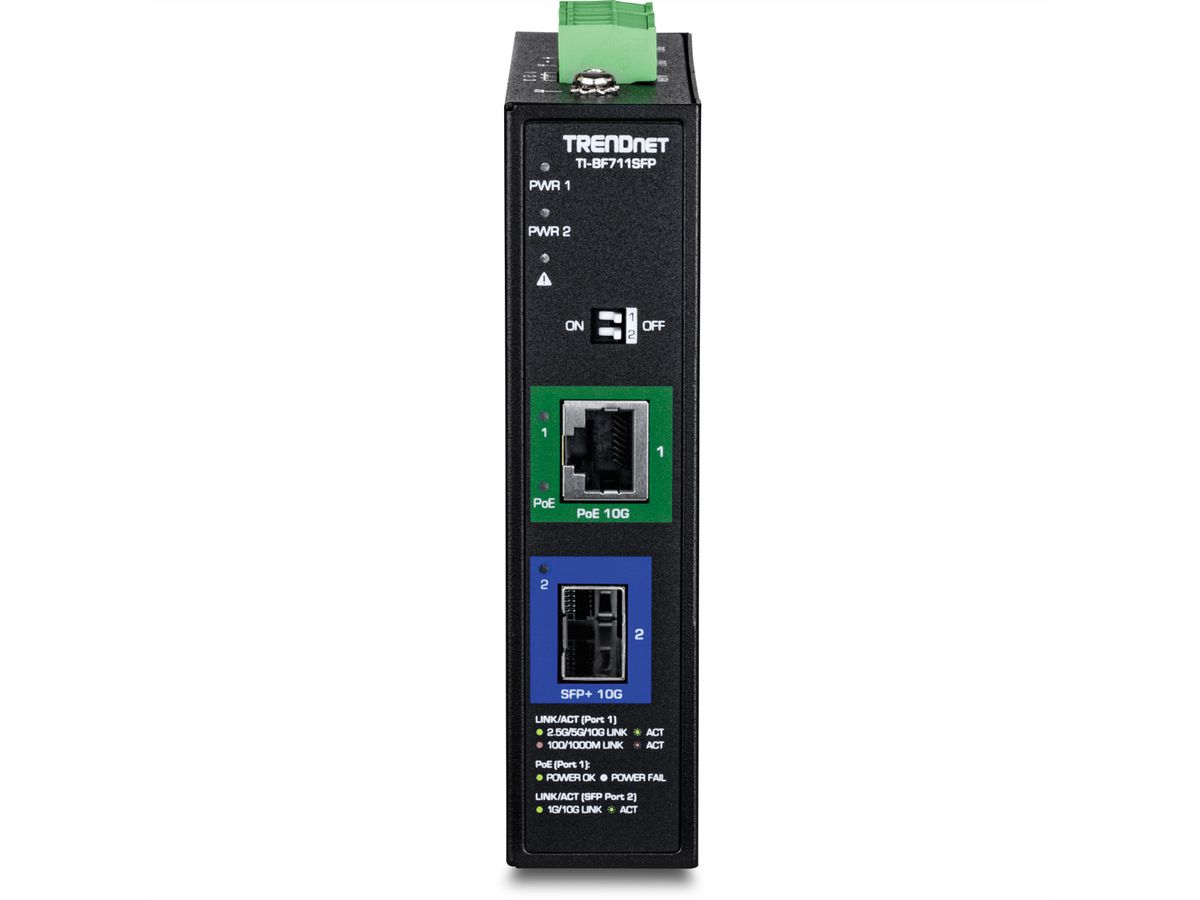 TRENDnet TI-BF711SFP Industrial Medienkonverter 10G SFP+ auf 10G  PoE++