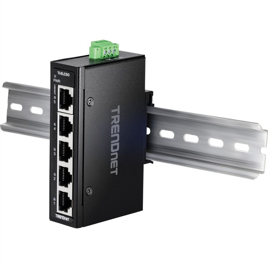 TRENDnet TI-ELC50 5-poorts Ethernet Mini Switch Industrieel DIN-Rail