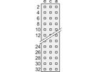 SCHROFF Stekker Type E, EN 60603, DIN 41612, Vrouwelijk, 48 Contacten, Wire-Wrap, 22 mm