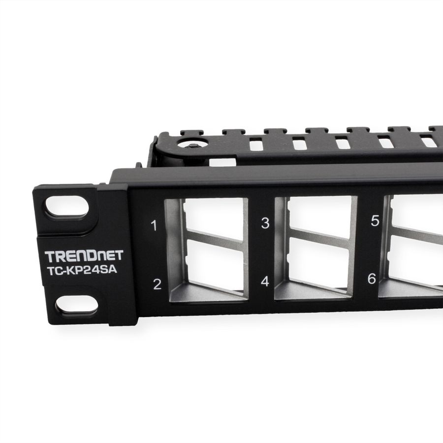 TRENDnet TC-KP24SA 24-Poorts Patch Panel , voor keystones, haaks 1HE