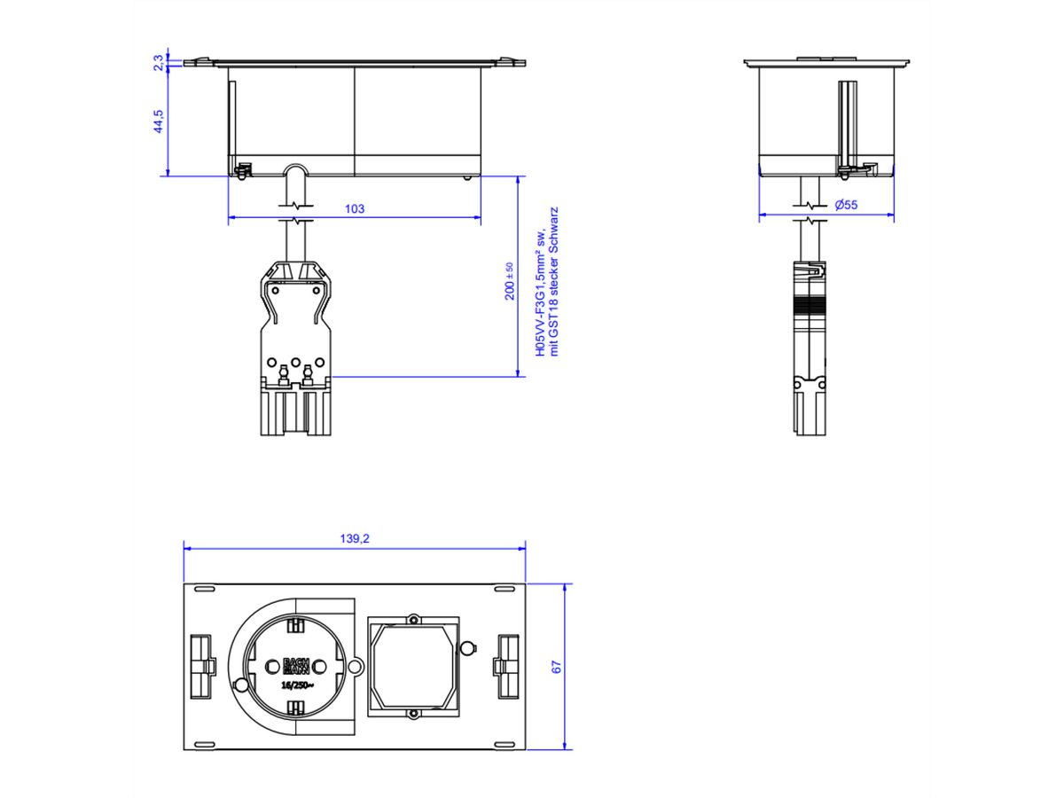 BACHMANN DUE 1xCEE7/3 1xCM 0.2m GST18