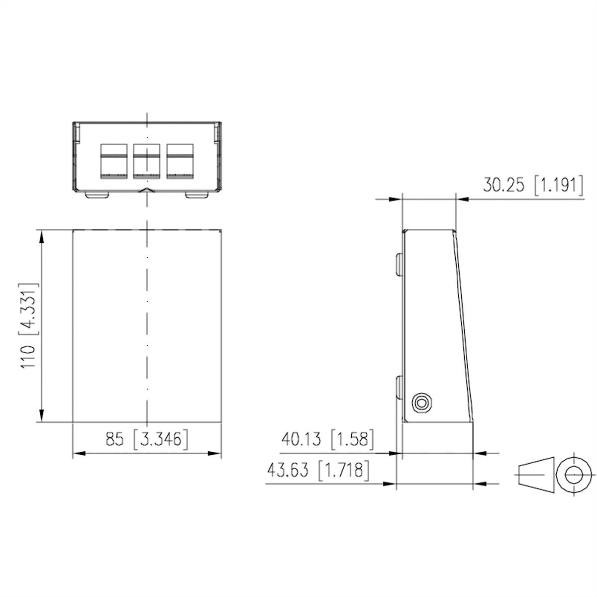 METZ CONNECT Keystone AP-behuizing 3-poorts zuiver wit RAL9010