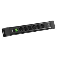 BACHMANN CONNECTUS 6xUTE 1xSwitch, 1xUSB C/C 65W L=2.0m CEE7/7 black