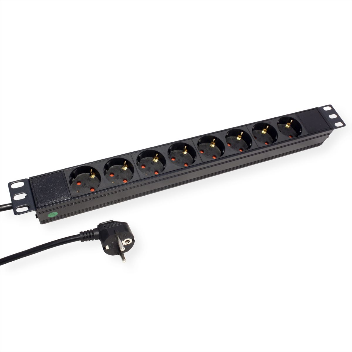 VALUE 19" Stekkerdoos 8-voudig, 1 HE, geaarde stekker, 2,8 m