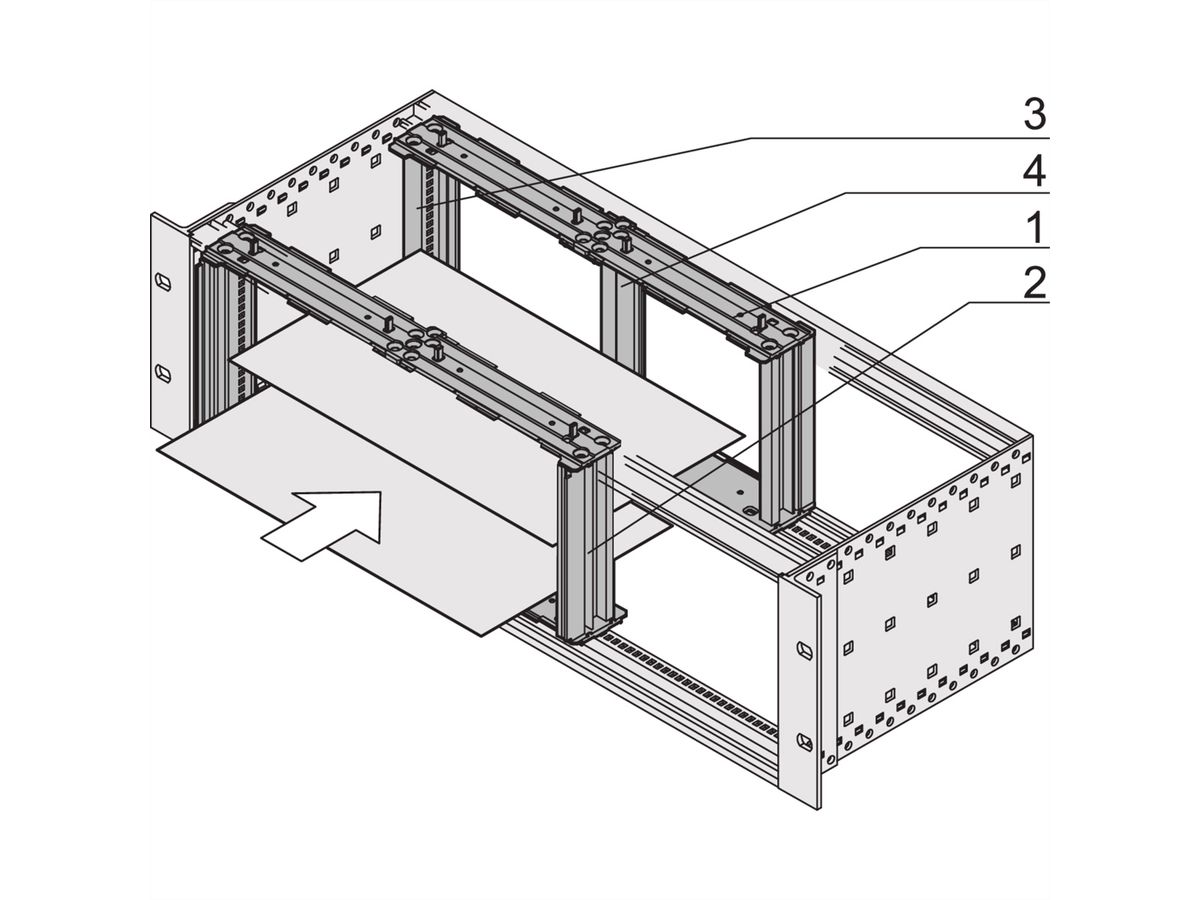 SCHROFF Board Cage for Horizontal Board Installation, 3 U, 20 HP