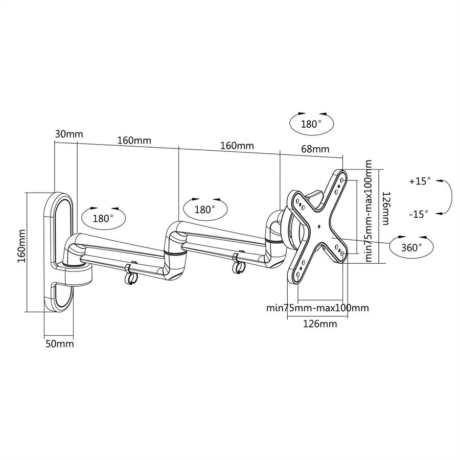 VALUE LCD Monitor Wall Mount Kit, 4 Joints