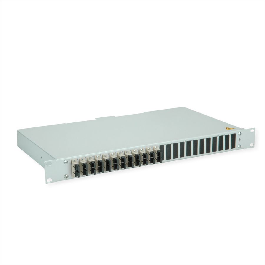 TELEGÄRTNER BASIS eco LWL-Panel mit Kupplungen, 12x SC Duplex, beige, OM2