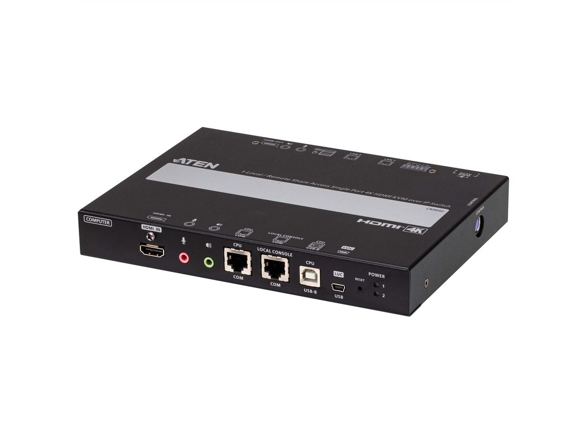 ATEN CN9850 1-Local-Remote Share Access Single Port 4K HDMI KVM over IP Switch