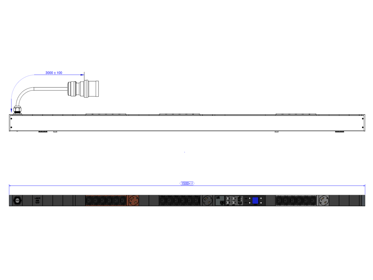 BACHMANN BN3000 RCM 18xC13 3xCEE7/3, Meting per fase, diff meting