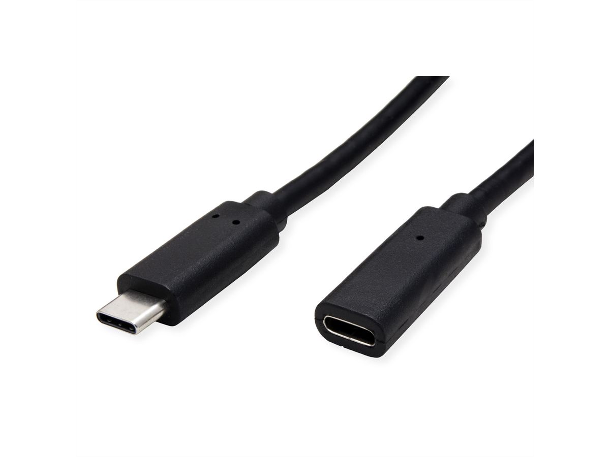 VALUE Video-verlengkabel (DP Alt Mode) USB type C-C, Male/Female, zwart, 1,5 m