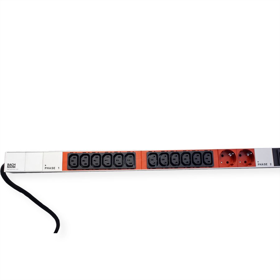 BACHMANN IT PDU ALU 1U 36x C13 6x earthing contact CEE 3x 32A red