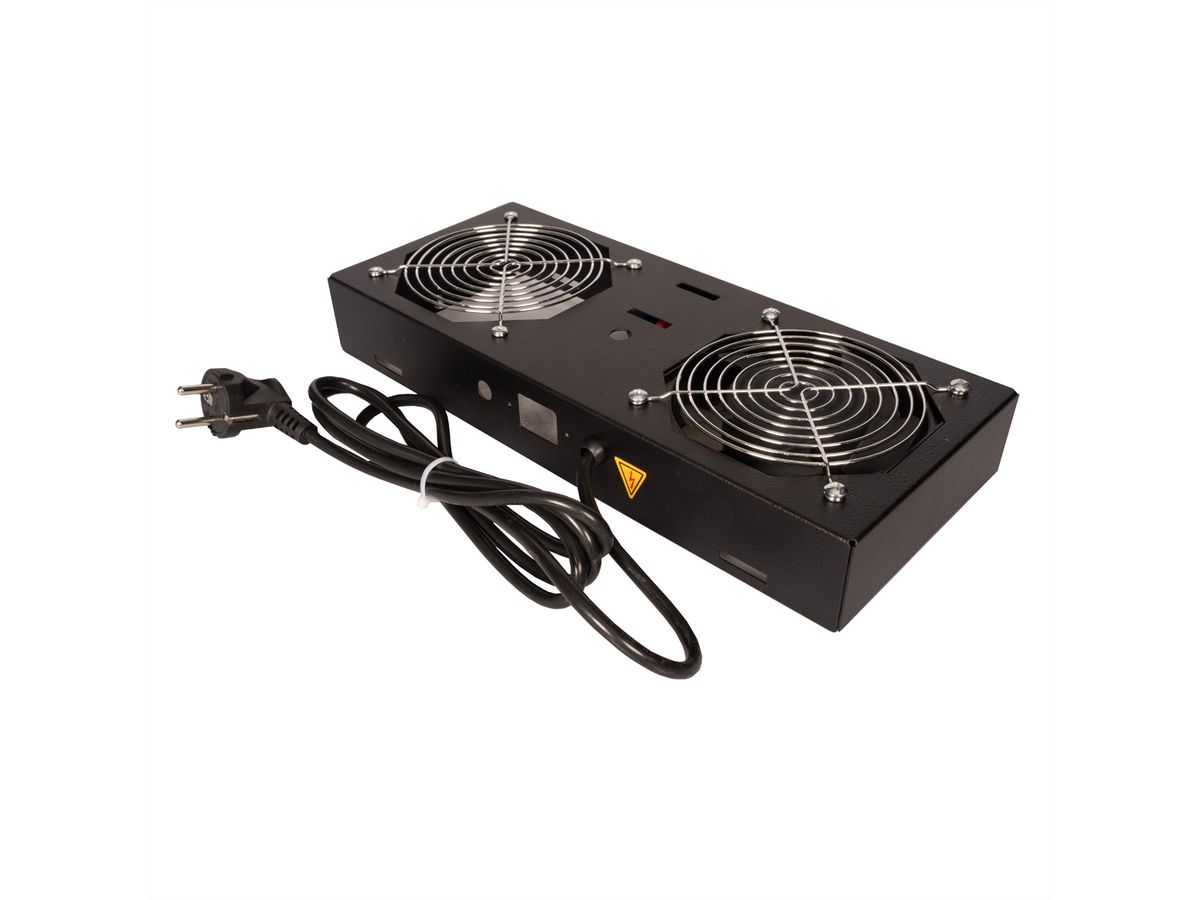 ROLINE ventilatoreenheid met 1 ventilator, voor 19 inch wandbehuizing zwart