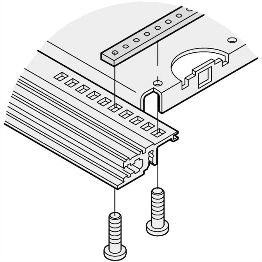 SCHROFF bevestigingsstrip voor montageplaat deelbreedte, 160 mm