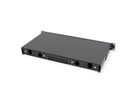 VALUE 19" glasvezel patchbox, leeg 1 HE, uittrekbaar, geschikt voor 24x SC-DX of 24x LC 4-voudig