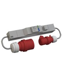 BACHMANN ALU 1U VM 1x SPD 3-phase, 1x ÜS 3x 16A 2x 1m H05VV-F 5G2.5mm CEE 16A
