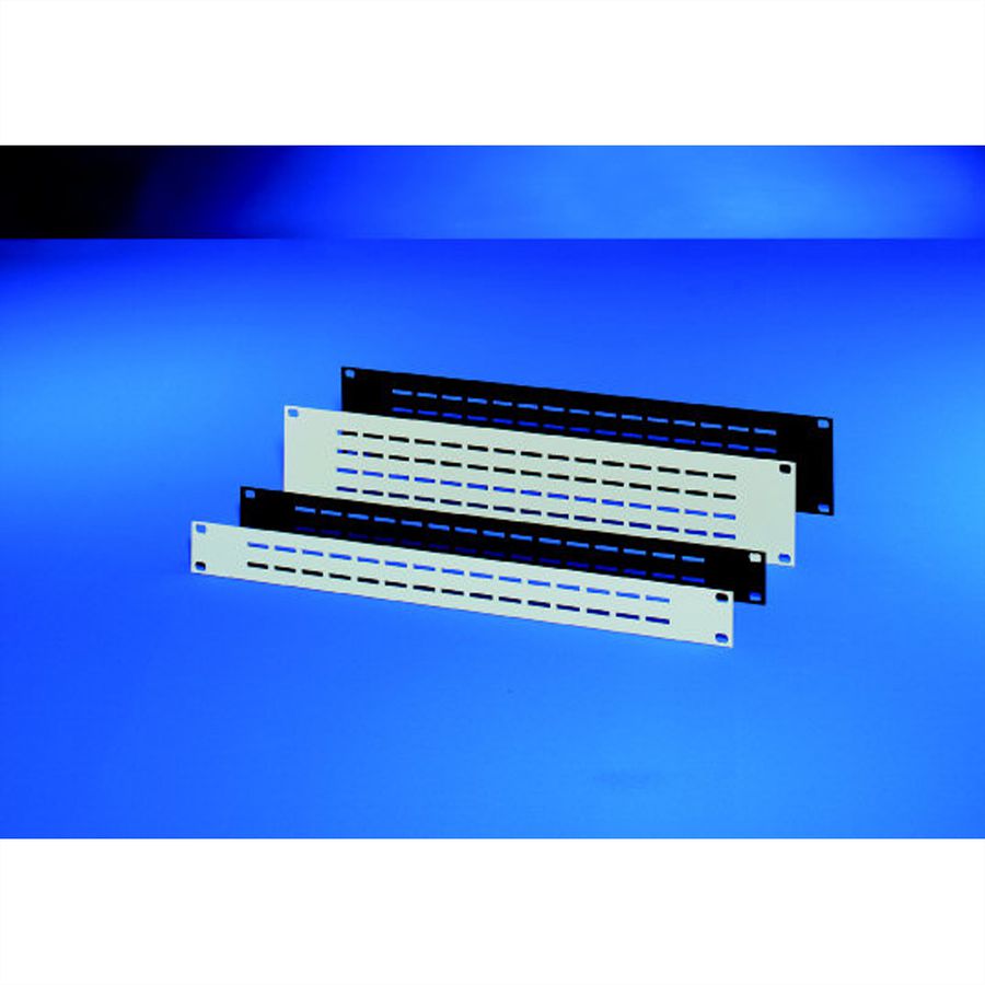 SCHROFF 19" Front Panel, Vented, 1 U, 2.5 mm, Al, RAL 7021
