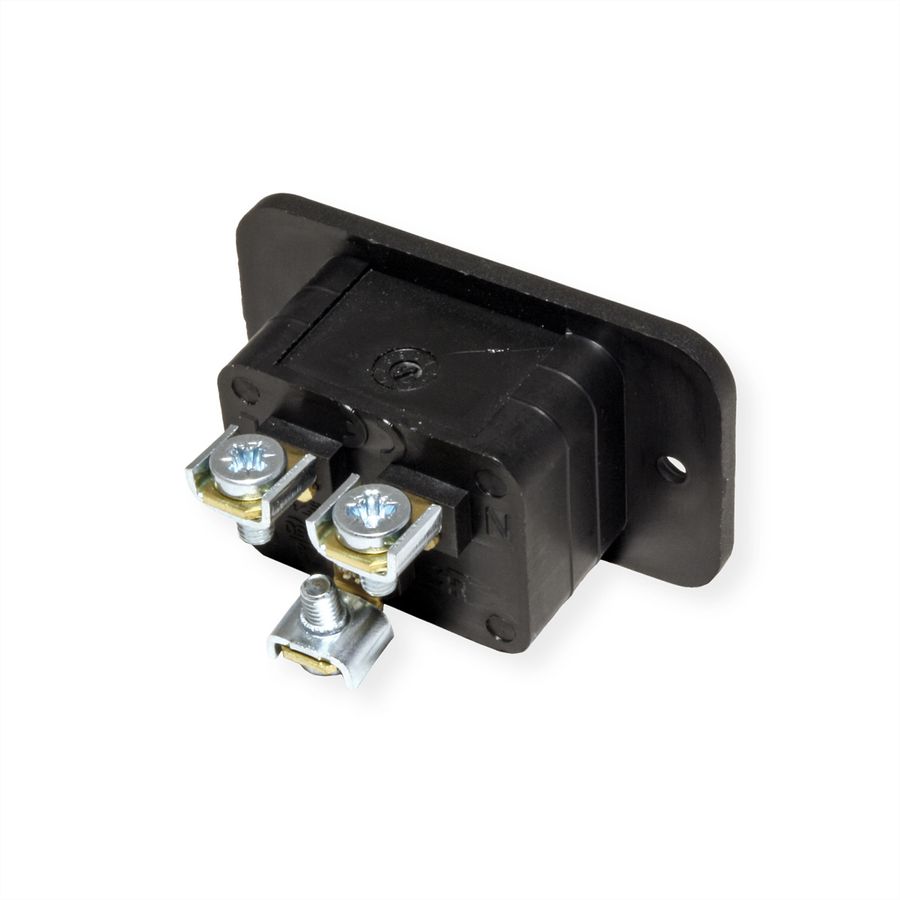 BACHMANN IEC320 C20 appliance inlet plug, black, thermoplastic, screw connection